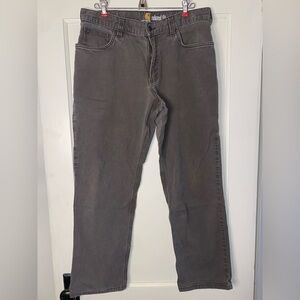 Carhartt Men's Relaxed Fit 34x30 Canvas Work Wear Pants Gray Western Cotton